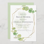 ブライダルシャワー | Springtime モダン Eucalyptus 招待状 (正面/裏面)