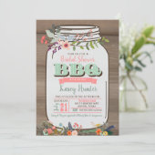 ブライダルシャワーBBQメイソンジャー招待状 招待状 (スタンド正面)