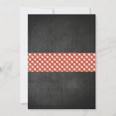 ブライダルシャワーBBQ招待状レッドジンガムバーラップ招待状 招待状 (裏面)