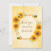 ブライダルシャワーbeeハニカムフローラサンキューカード 招待状 (正面)