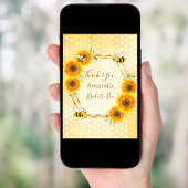 ブライダルシャワーbeeハニカムフローラサンキューカード 招待状