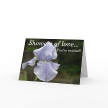 ブライダルシャワーBIueアイリス招待状