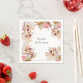 ブライダルシャワーBOHOテラコッタパンパスグラス小麦 スタンダードカクテルナプキン (インサイチュ)