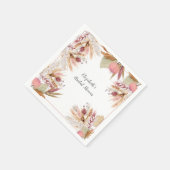 ブライダルシャワーBOHOテラコッタパンパスグラス小麦 スタンダードカクテルナプキン (角)