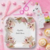 ブライダルシャワーBOHOテラコッタパンパスグラス小麦 ペーパープレート (パーティー)