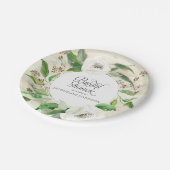 ブライダルシャワーBOHOボヘミアンウッドジーフローラの葉 ペーパープレート (アングル)