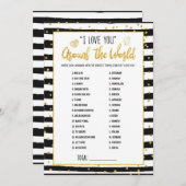 ブライダルシャワーI Love You Around the World Game 招待状 (正面/裏面)