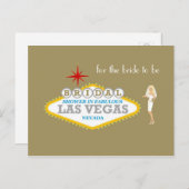 ブライダルシャワーIN素晴らしいラスベガス花嫁のために インビテーションポストカード (正面/裏面)