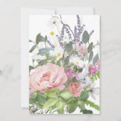 ブライダルシャワーPeony Lavender金ゴールドフローラエレガント 招待状 (裏面)