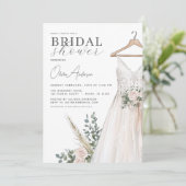 ブライダルシャワーQRコードグリーナリーユーカリ 招待状 (スタンド正面)