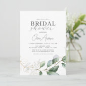 ブライダルシャワーQRコードグリーナリーユーカリ 招待状 (スタンド正面)