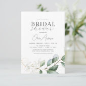ブライダルシャワーQRコードグリーナリーユーカリ 招待状 (スタンド正面)