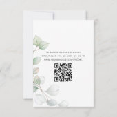 ブライダルシャワーQRコードグリーナリーユーカリ 招待状 (裏面)