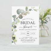 ブライダルシャワーQRコード 緑のユーカリ 招待状 (スタンド正面)