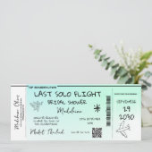 ブライダルシャワーQR搭乗パス最後の単独飛行 招待状 (スタンド正面)