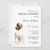 ブライダルシャワーw水彩花嫁シャワー招待状 (正面)