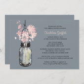 ブライダルシューワイルドフラワーズ&メイソンジャー 招待状 (正面/裏面)
