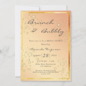 ブライダルショウブランチの泡の黄金の泡 招待状 (正面)