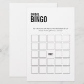 ブライダルシンプルビンゴブライダルシャワーゲーム (正面/裏面)