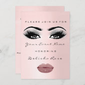 ブライダルスウィート16th 15キスLIPSバラピンク 招待状 (正面/裏面)