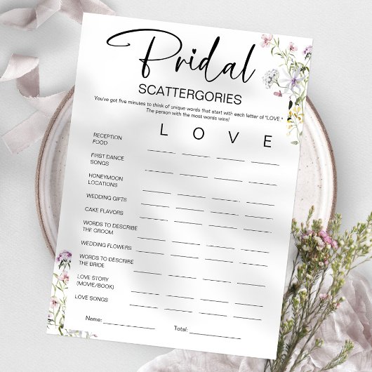 ブライダルスキャタゴリーブライダルシャワーゲーム 招待状