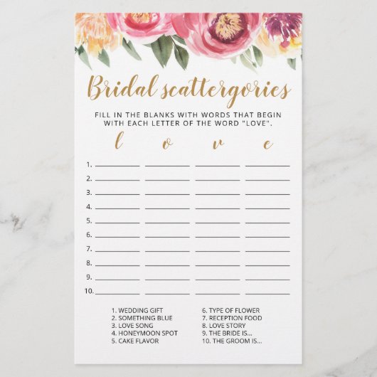 ブライダルスキャッタリ編集可能ゲームブライダルシャワー (正面)