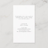 ブライダルス結婚タイストドレスブティックメイクアップヘア 名刺 (裏面)