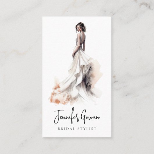 ブライダルス結婚タイストドレスブティックメイクアップヘア 名刺 (正面)