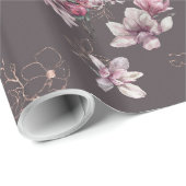 ブライダルダスティブルゴーニュ水彩花と鳥 ラッピングペーパー (ロールコーナー)