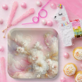 ブライダルチュレフローラ抽象芸術 ペーパープレート (パーティー)