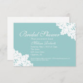 ブライダルティーまたはシャワー招待状|ブライダルレース 招待状 (正面/裏面)