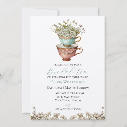 ブライダルティーウェディングシャワー招待状 招待状 (正面)