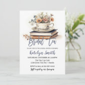 ブライダルティーシャワーダスティブルーティーカップフローラブック 招待状 (スタンド正面)