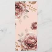 ブライダルティーシャワーパステルピンクカスタム金ゴールド メニュー (裏面)