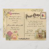 ブライダルティーシャワー顕彰、スタイル古はがき6 招待状 (正面/裏面)