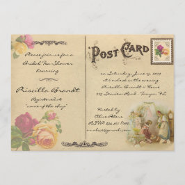 ブライダルティーシャワー顕彰、スタイル古はがき6 招待状