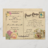 ブライダルティーシャワー顕彰、スタイル古はがき 招待状 (正面/裏面)