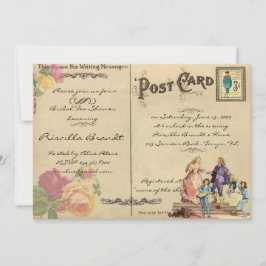 ブライダルティーシャワー顕彰、スタイル古はがき 招待状