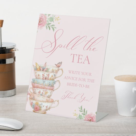 ブライダルティーパーティーをこぼすティーアドバイス 台座サイン (インサイチュ)