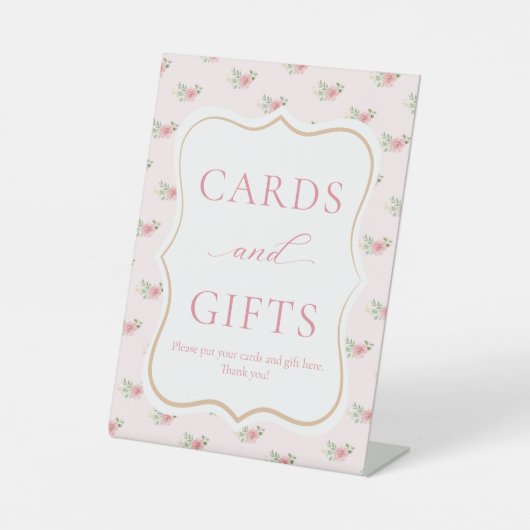 ブライダルティーパーティーカードとギフト 台座サイン (正面)