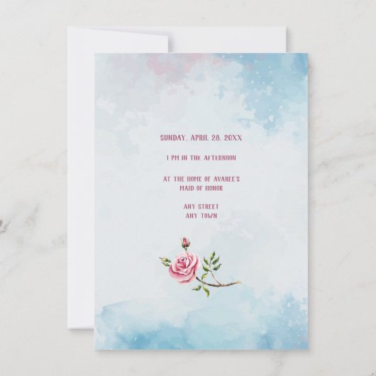 ブライダルティーパーティーシャワー招待状 招待状 (裏面)