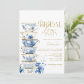 ブライダルティーパーティーチノイスリーブルーブライダルシャワー 招待状 (スタンド正面)