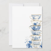 ブライダルティーパーティーチノイスリーブルーブライダルシャワー 招待状 (裏面)