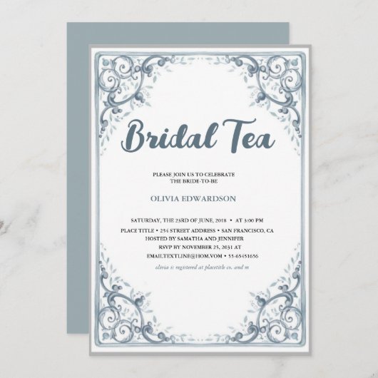 ブライダルティーパーティーチノワセリーブライダルシャワー 招待状 (正面/裏面)