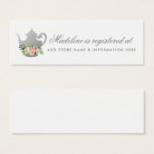 ブライダルティーパーティーピンクシルバーレジストリ挿入カード (正面&裏面)