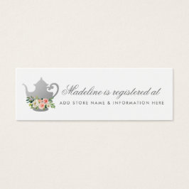 ブライダルティーパーティーピンクシルバーレジストリ挿入カード