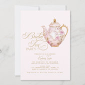 ブライダルティーパーティーピンクチノワセリーブライダルシャワー 招待状 (正面)