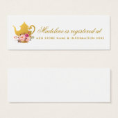 ブライダルティーパーティーピンク金ゴールドレジストリ挿入カード (正面&裏面)