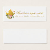 ブライダルティーパーティーピンク金ゴールドレジストリ挿入カード (正面&裏面)