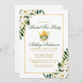ブライダルティーパーティーフローラグリーン金ゴールド招待状GS 招待状 (正面/裏面)